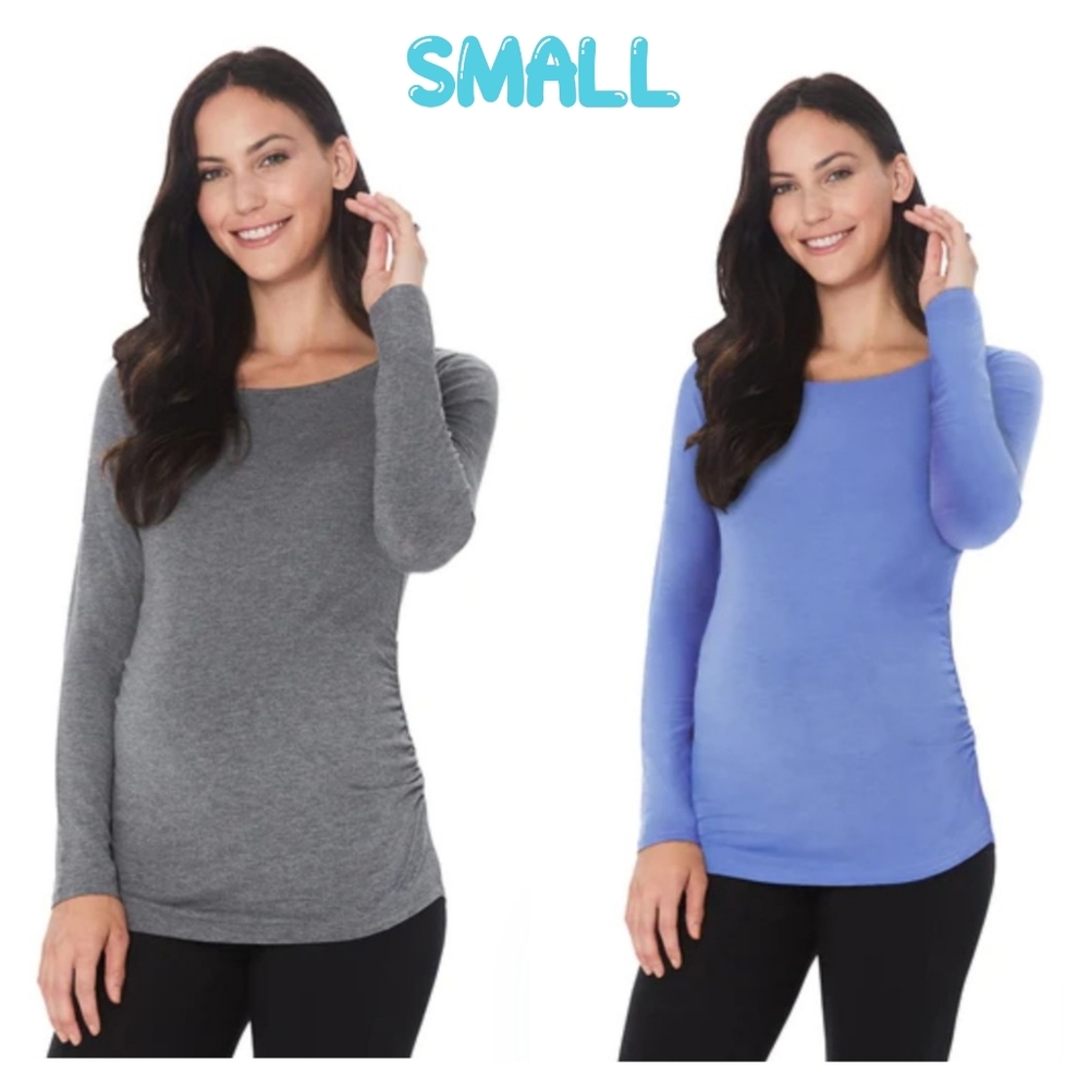 Softwear Crewneck Long Sleeve Maternity Set Grey Periwinkle Body Hugging Women S
